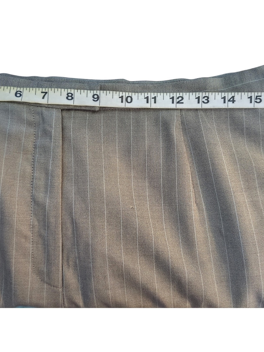 VTG Y2K Talbots Petites Wool Silk Pinstripe Pant Suit 14 Grey Quiet Luxury Corp - Picture 12 of 14